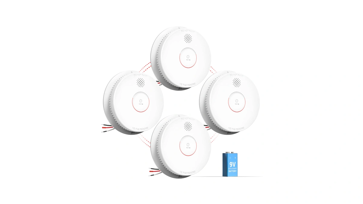 Siterwell Smoke Detector, Hardwired Interconnected Smoke Detector, Photoelectric Smoke Alarm