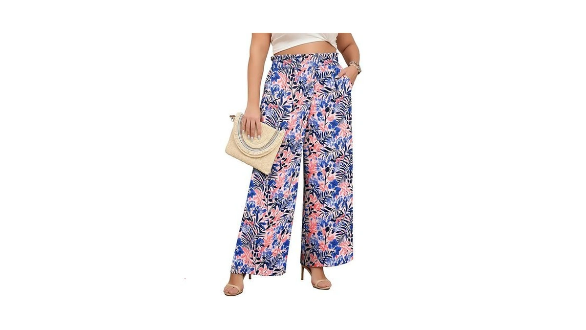 Lastshe Women's Plus Size Business Casual Pants High Waisted Fashion