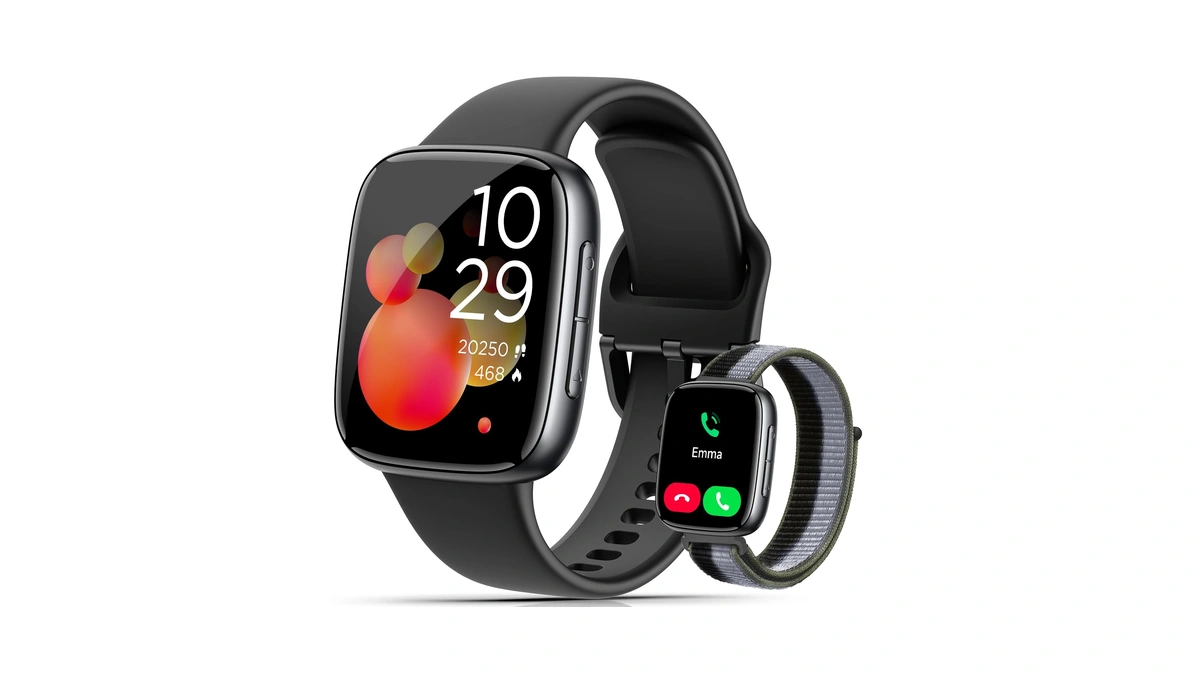 Quican Smart Watch For Women Men (2 Bands), 1.85" Amoled