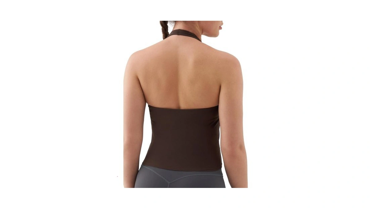 K-swiss Halter Crop Tops For Women - Open Back Padded