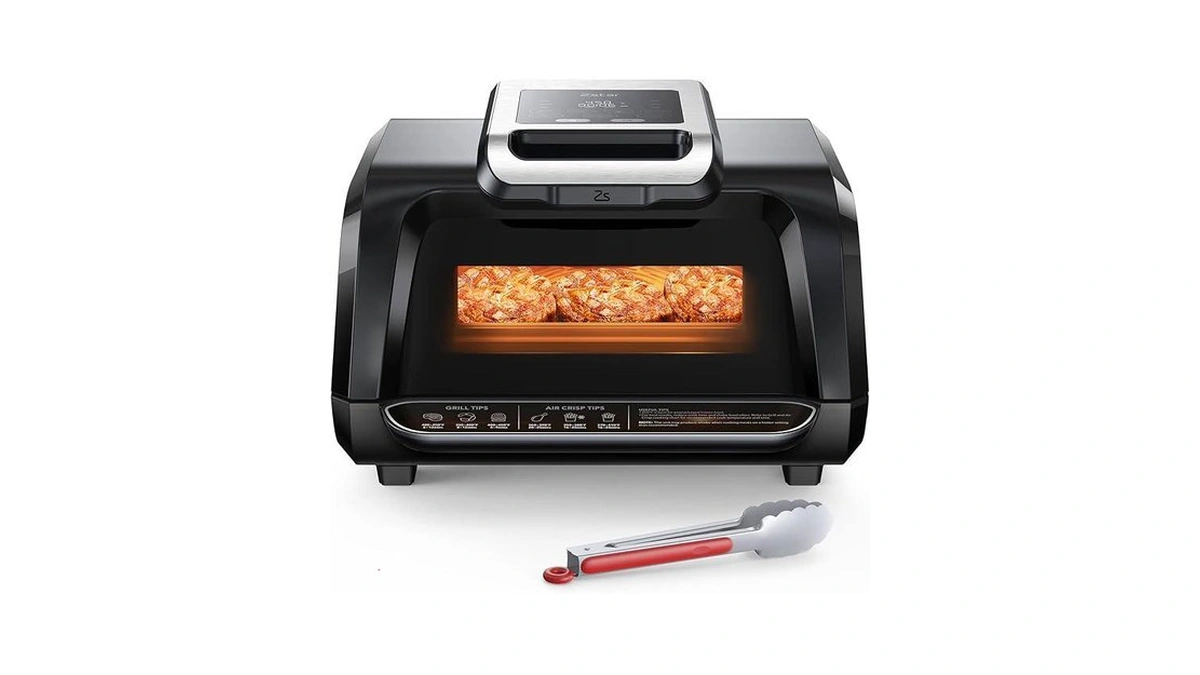 Zstar Indoor Grill Air Fryer Combo With See-through Window, 7-in-1