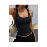 Pinkmstyle Scoop Neck Double Lined Tank Top For Women Basic