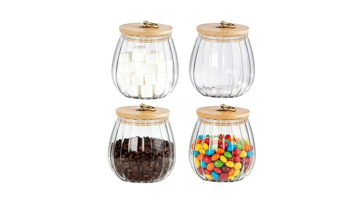 Frcctre 4 Pack 25 Fl Oz Glass Storage Jars With