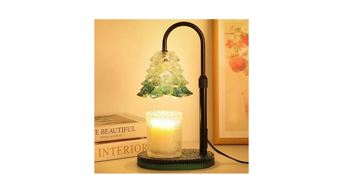 Christmas Tree Shaped Candle Warmer Lamp With Timer & Dimmer