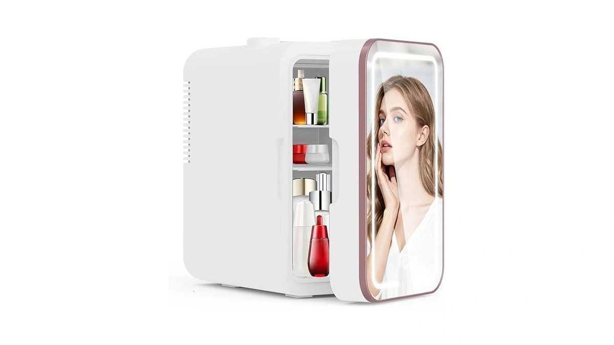 Ylfu Mini Fridge For Bedroom, 6l Skincare Fridge With Led