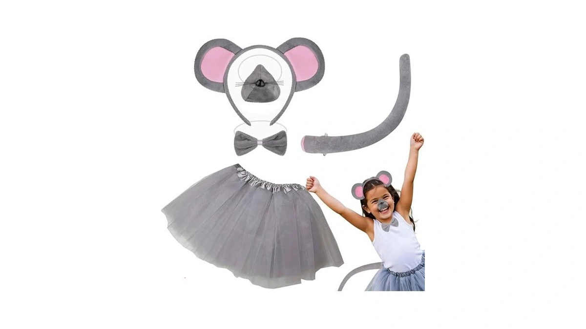 Kirei Sui Kids 5-piece Mouse Costume Set Ears Headband &