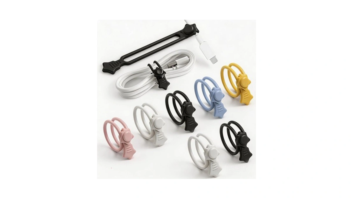 Quick Bind–silicone Cable Ties Reusable, Cord Organizer For Charging Cables,