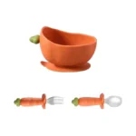 Carrot Shape Silicone Baby Feeding 6 Pack Set, 1 Suction