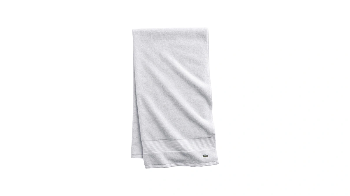 Lacoste Heritage 100% Supima Cotton Bath Towel, White, 30" X