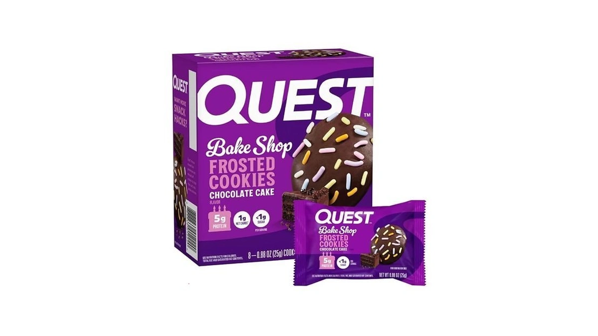 Quest Nutrition Frosted Protein Cookies, Chocolate Cake, <1g Sugar, 5g