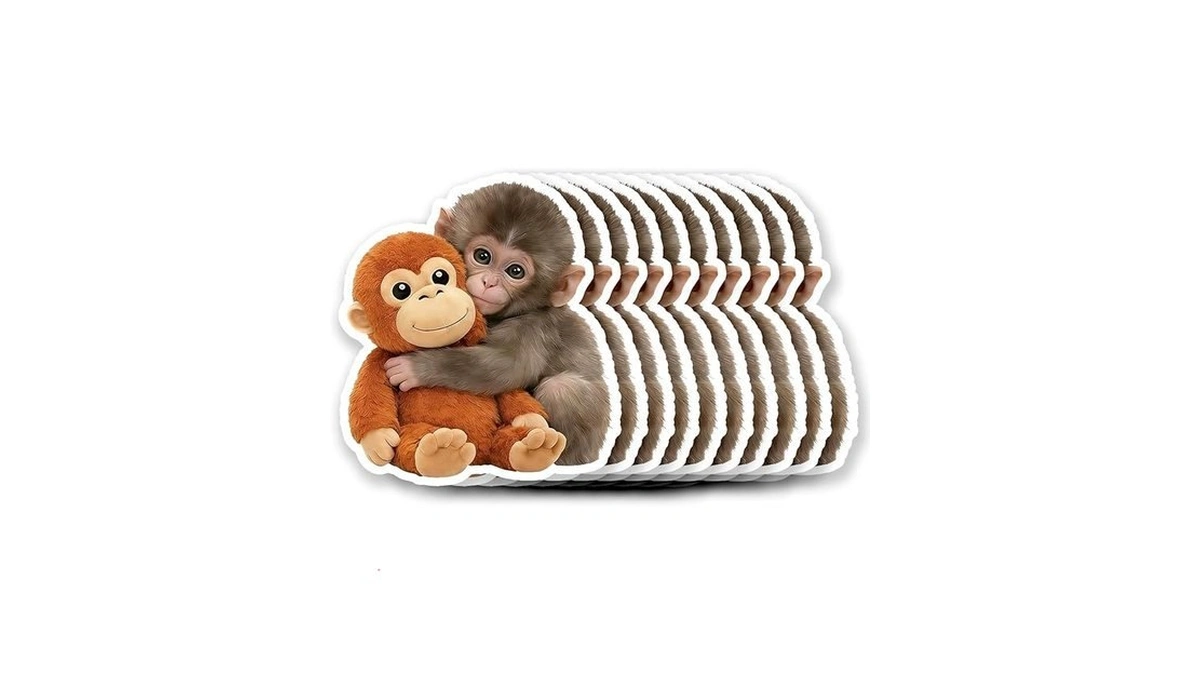 10 Pcs Protect Punch The Monkey Stickers Colorful Team Punch