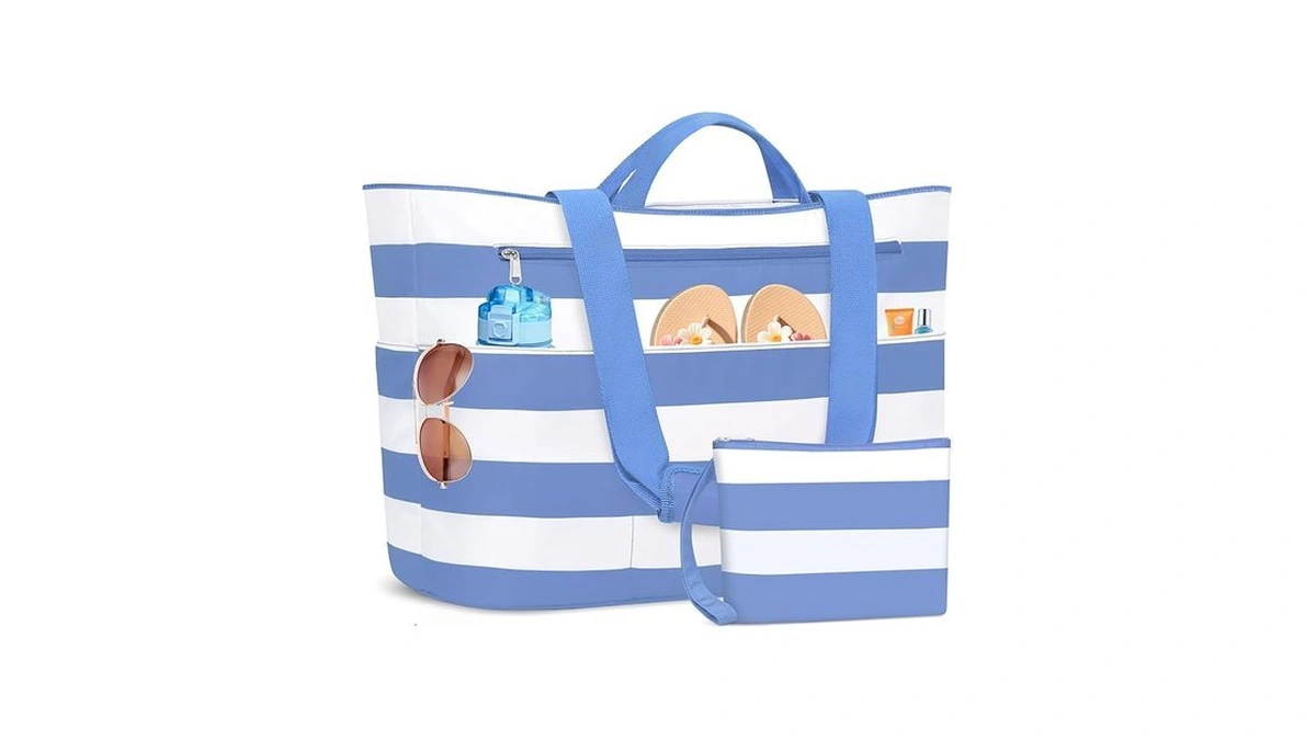 Bknoou Extra Large Beach Bags Waterproof Sandproof Xl Beach Tote