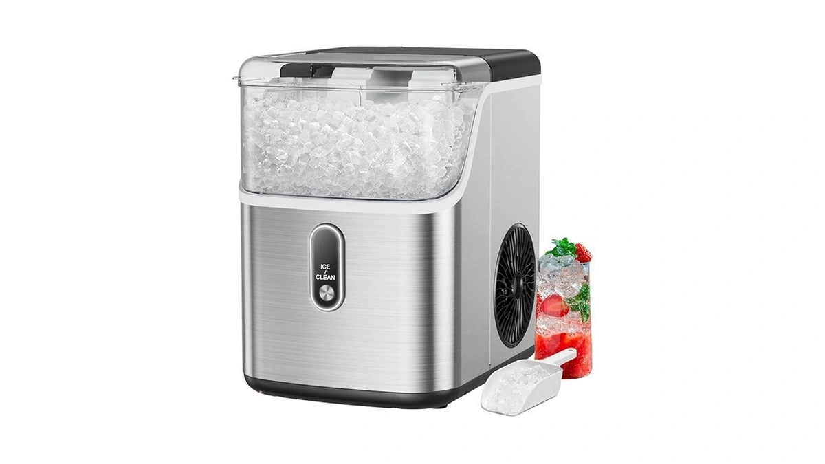 Totnz Nugget Ice Maker Countertop, Chewable Pellet Ice Machine With