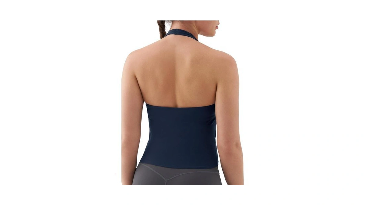 K-swiss Halter Crop Tops For Women - Open Back Padded