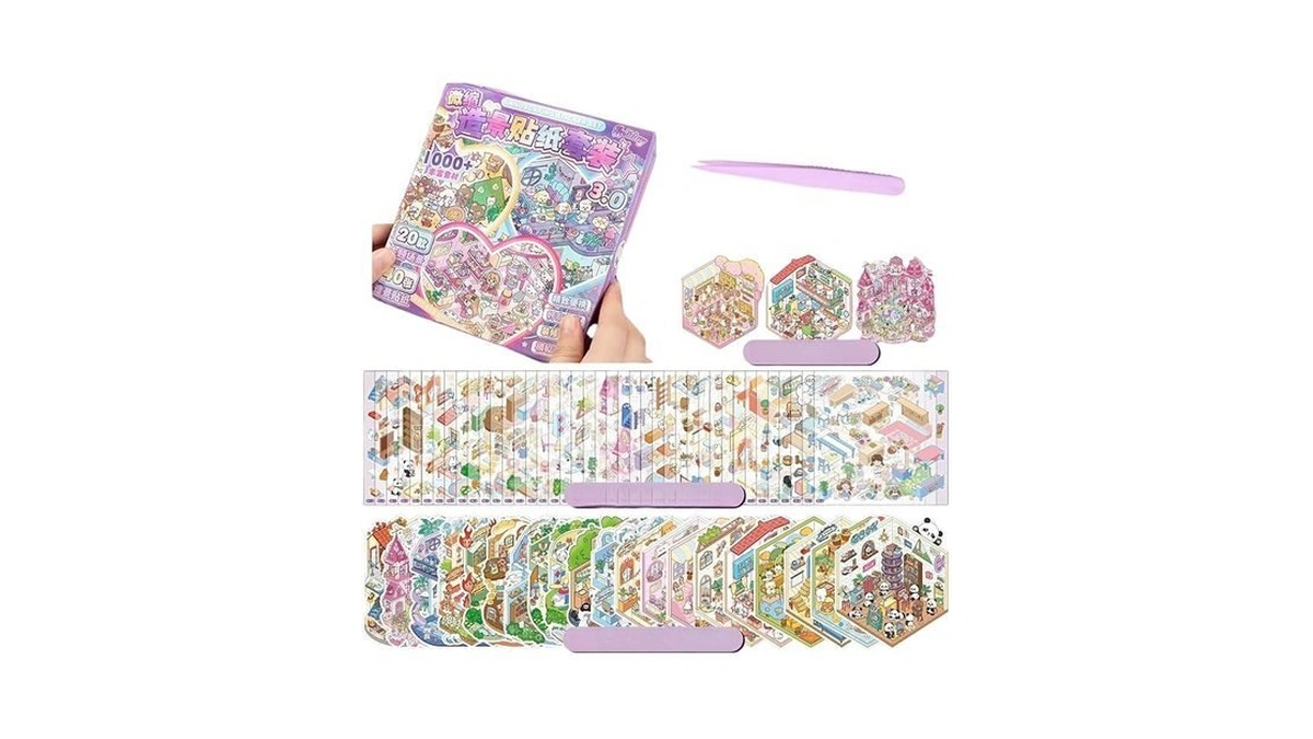 20 Sets Upgrade 3d Sticker Scene Collection Book For Girls