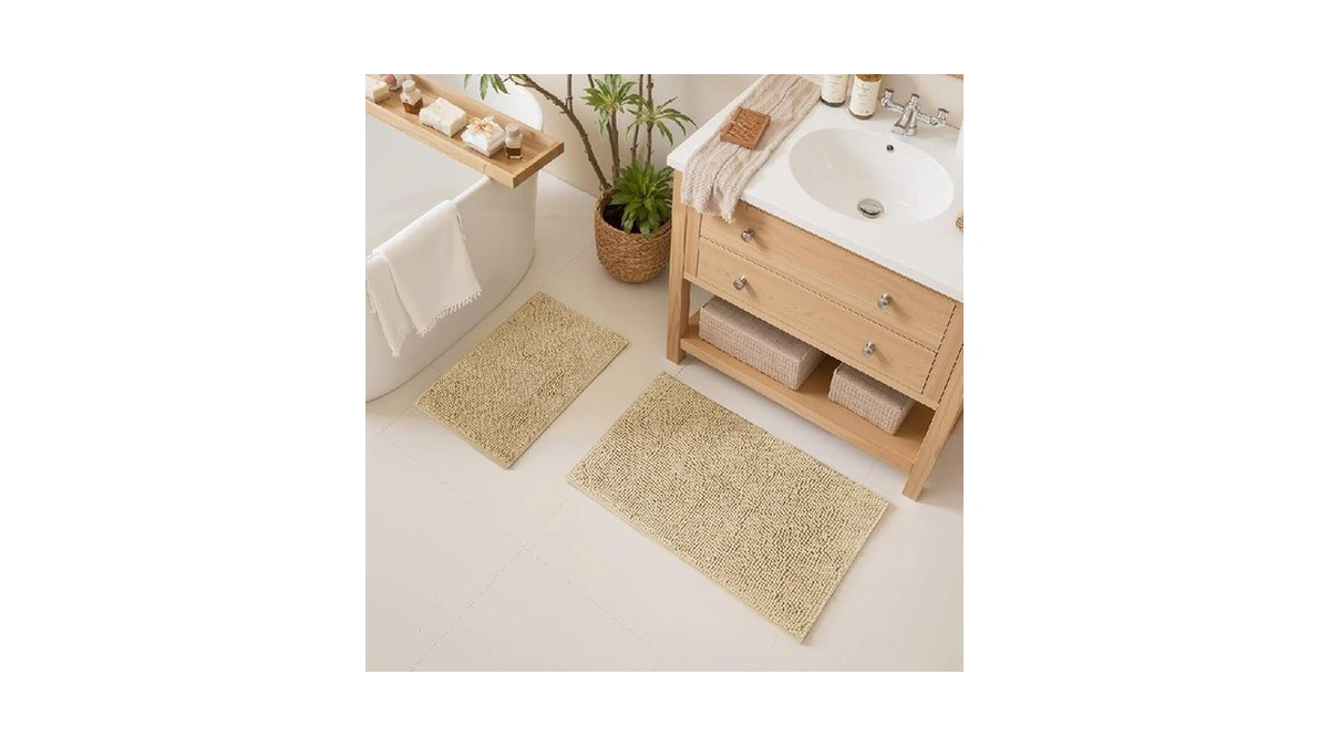 Cupic Cupid Chenille Bathroom Rugs Sets 2 Piece, Bathroom Rugs