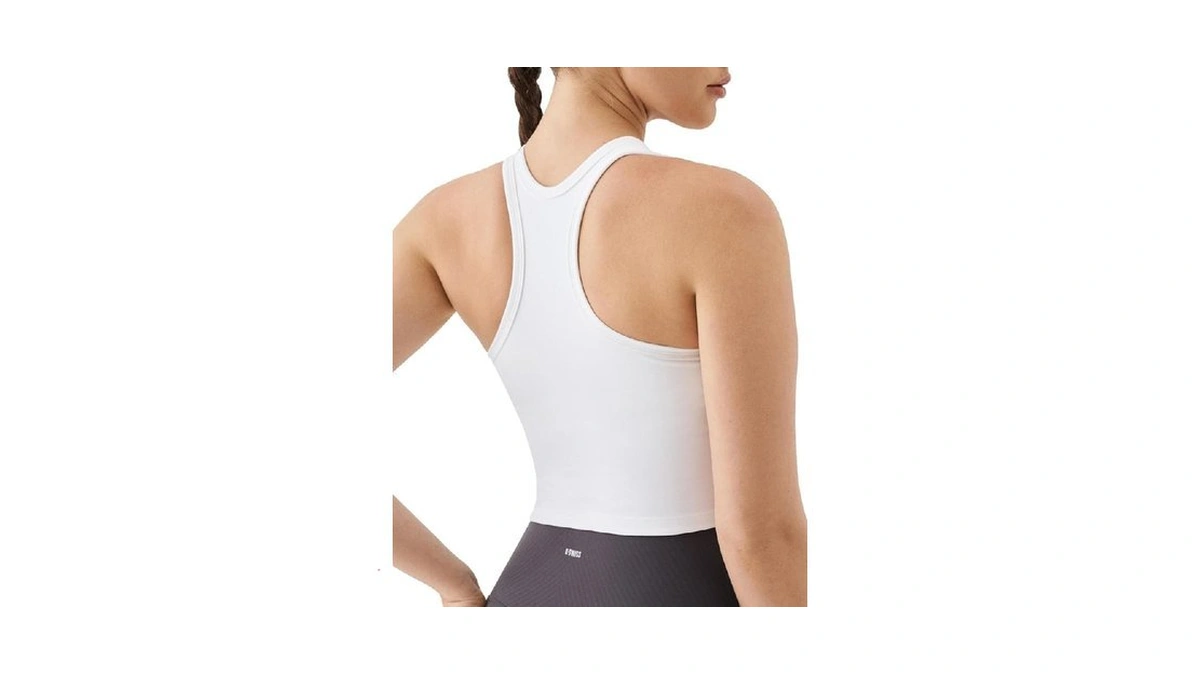 K-swiss Women's Racerback Crop Tank Top With Built-in Padding -