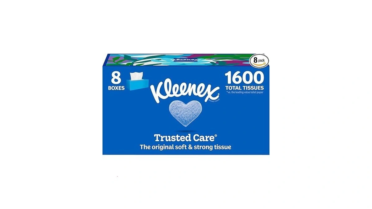 Kleenex Trusted Care Facial Tissues, 8 Flat Boxes, 200 Tissues