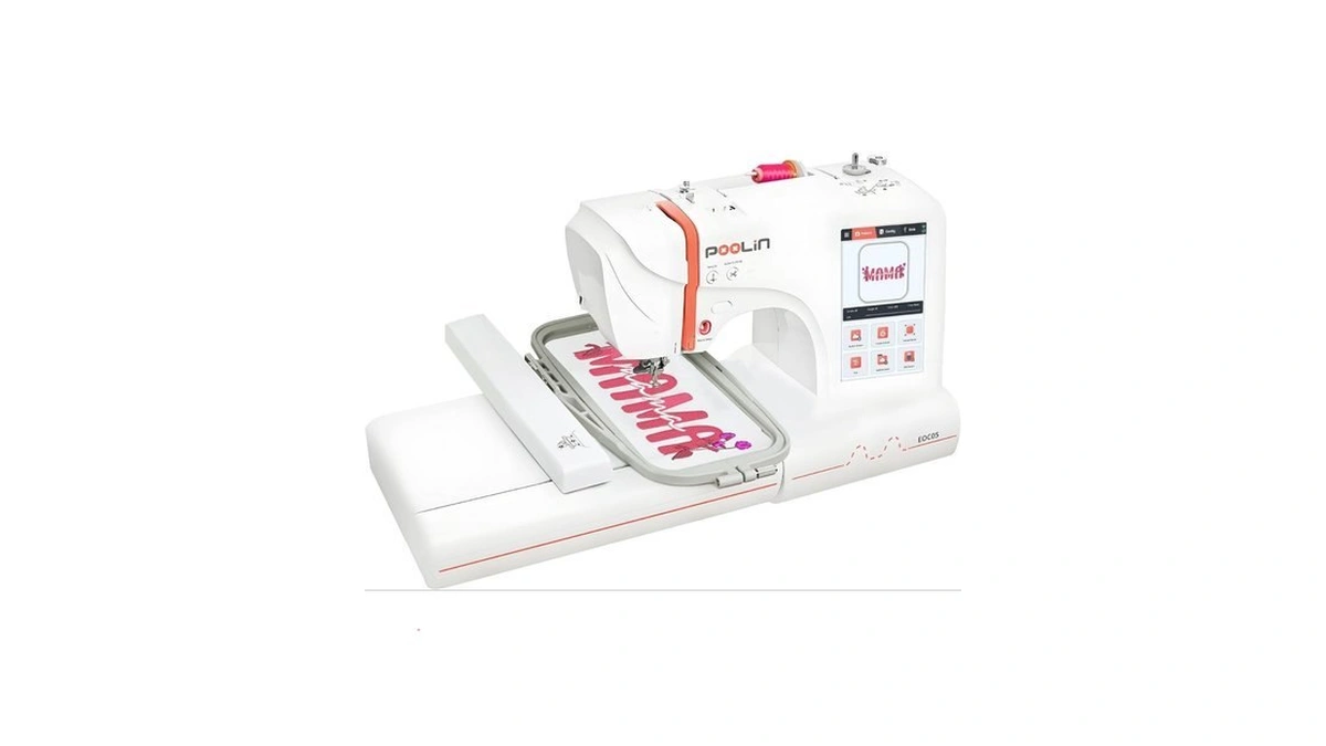 Poolin Eoc05 Embroidery Machine For Beginners, Large 7" Touchscreen Easy