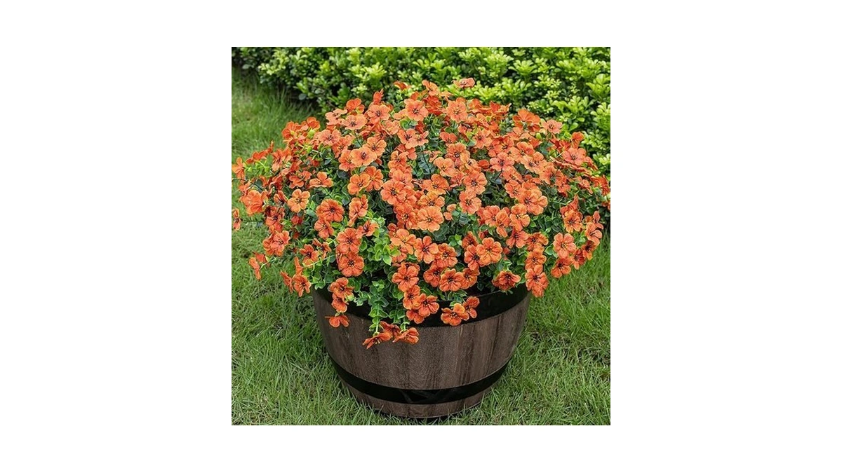 Lnoicy 20 Bundles Artificial Fake Flowers For Outdoor Faux Eucalyptus
