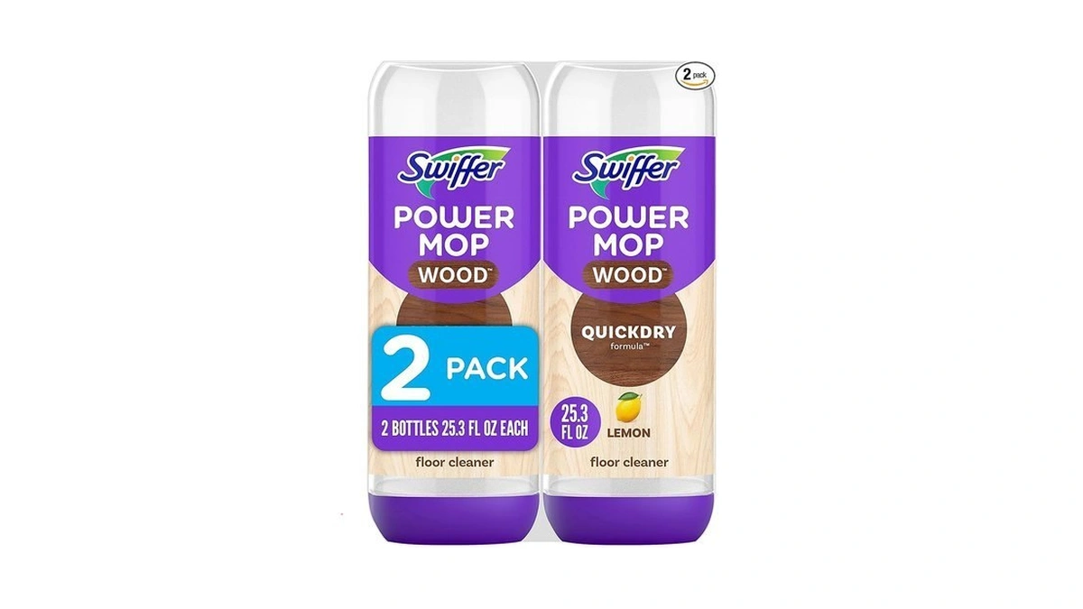 Swiffer Power Mop Wood Refill Solution, Quickdry Hardwood Floor Cleaner