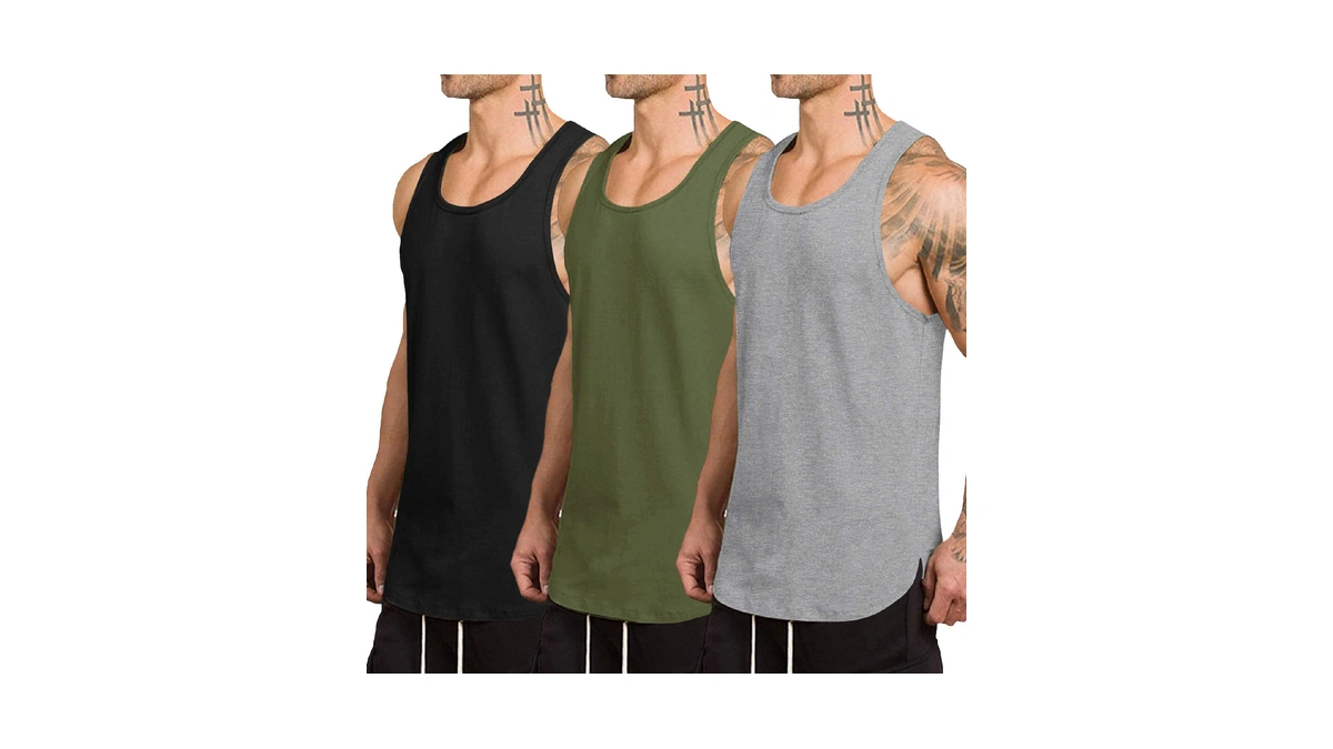 Coofandy Men's 3 Pack Quick Dry Workout Tank Top Gym