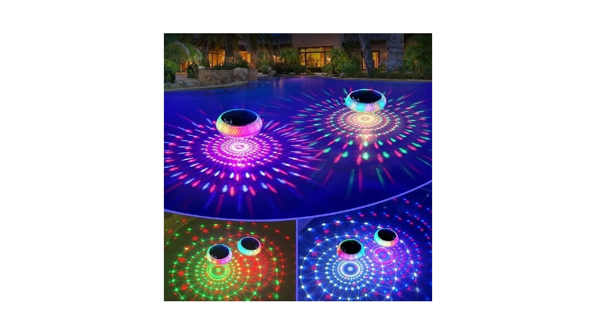 Firste Solar Floating Pool Lights, 7.6" Dynamic Upper And Lower