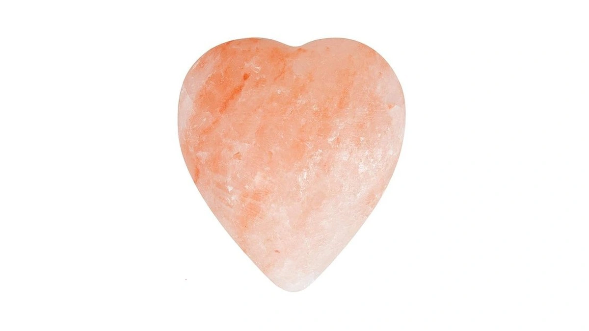 Pure Himalayan Salt Works Heart Massage Stone, Pink Crystal Hand-carved