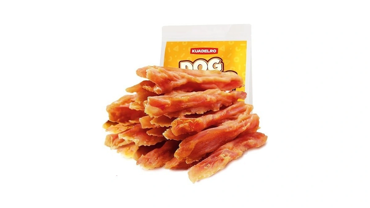 Kuadelro Chicken Jerky Dog Treats, Real Chicken Strips Dog Training