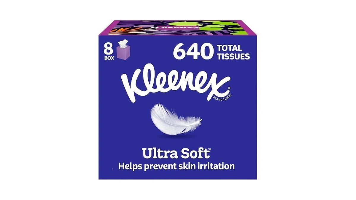 Kleenex Ultra Soft Facial Tissues, 8 Cube Boxes, 80 Tissues