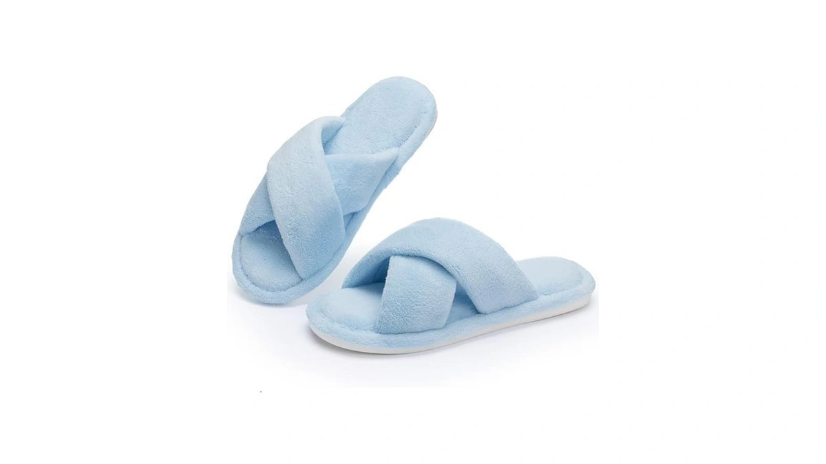 Ninecifun Women's Slippers Open Toe Cross Band Breathable House Shoes