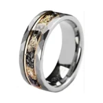 Hioleegi Men’s Tungsten Carbide Wedding Bands Silver 8mm Hammered With
