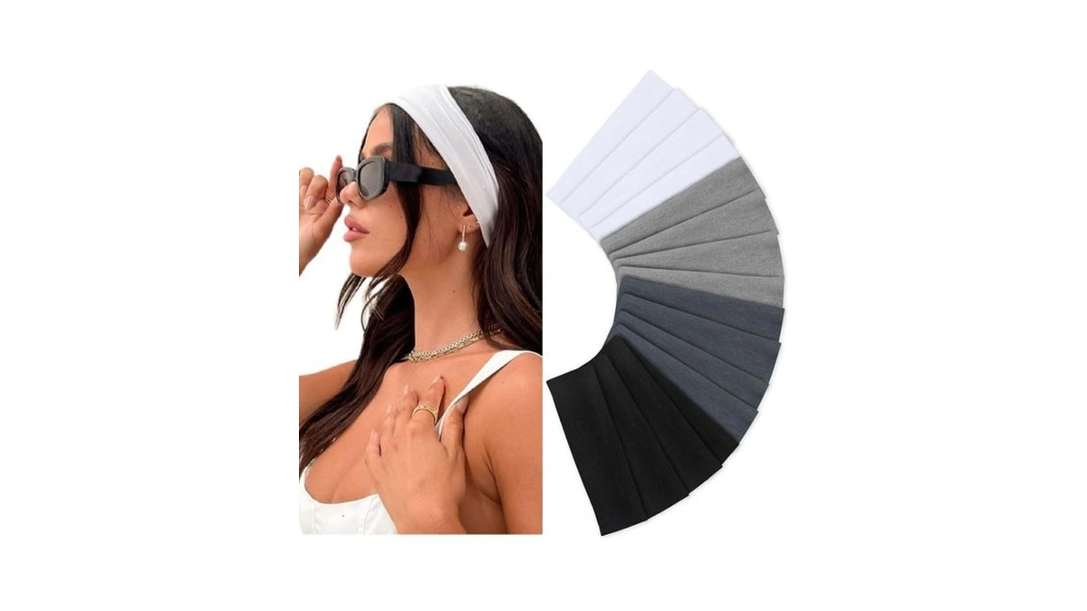 Huachi Headbands For Women Non Slip 16 Pack Elastic Sports