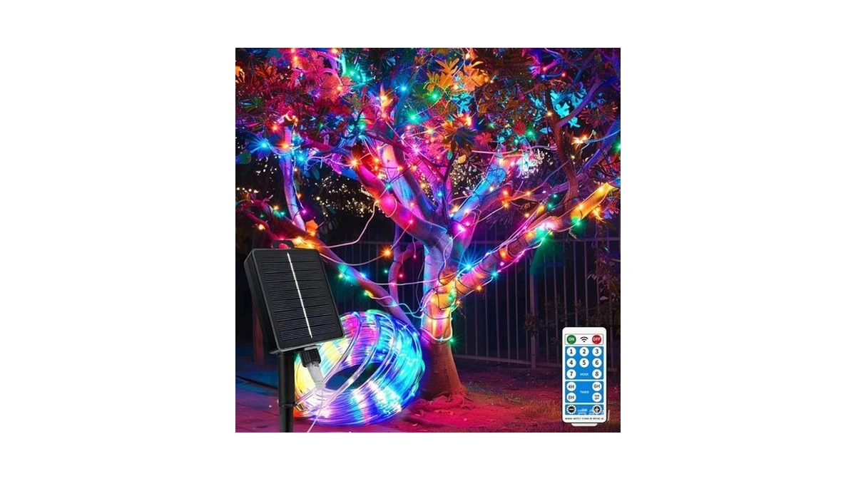 Solar Rope Lights Waterproof Ip65 39ft 100leds 4 Pack Outdoor