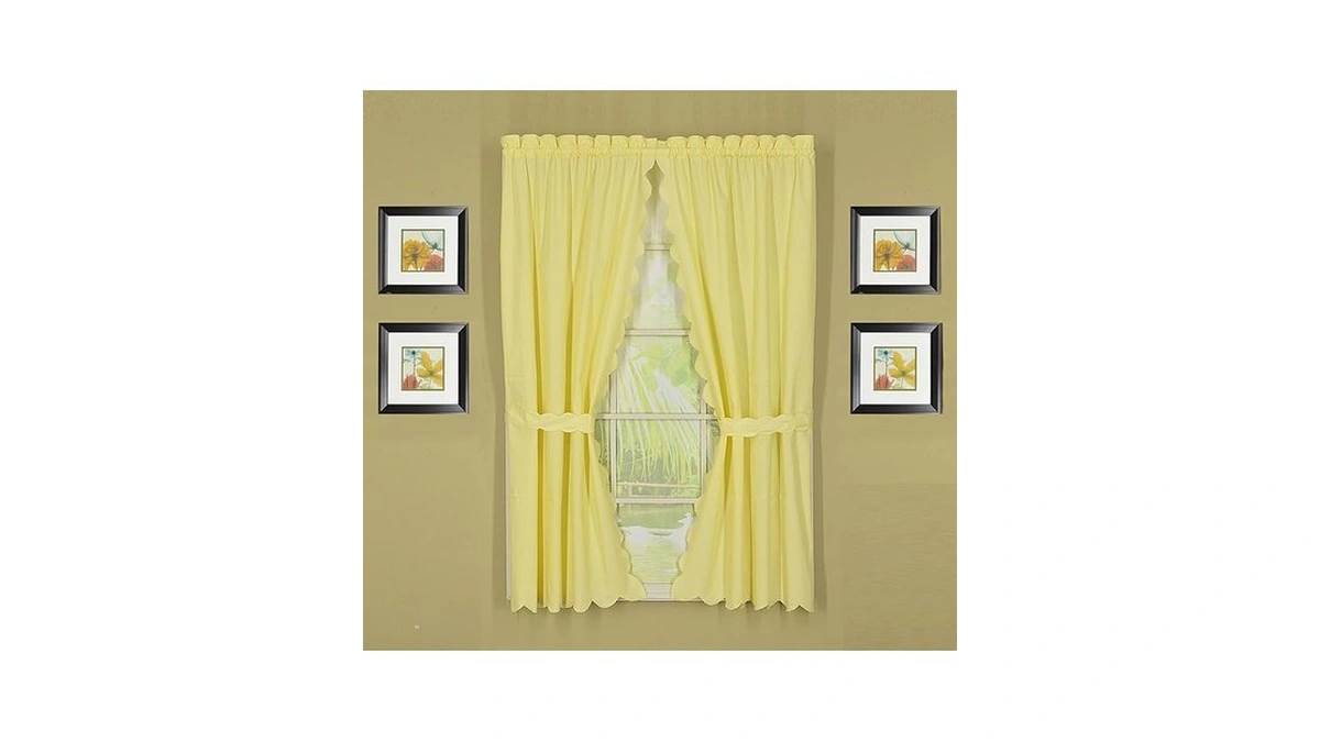 Today's Curtain, Orleans Scallop Curtain, Buttercup 72" Panel Pair And