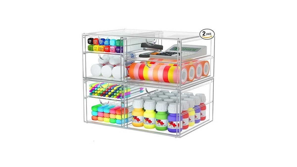 Caktraie 2 Pack Desk Organizers, Makeup Organizer Storage With 7