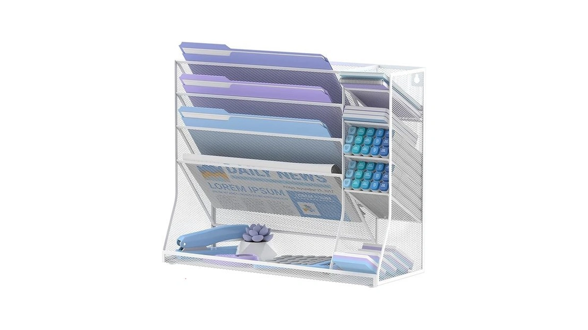 Jmhud Wall File Organizer, 5-tier Desk Organizer With 4 Pen