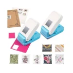 Baofali 2pcs/set 1x0.8inch Rectangular Postage Stamp Punch, Scalloped Rectangle Lever