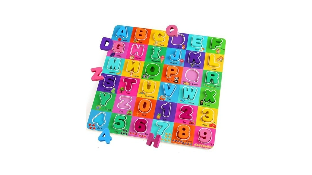 Wooden Alphabet Puzzles Ages 3-5, Alphabet And Number Puzzle With