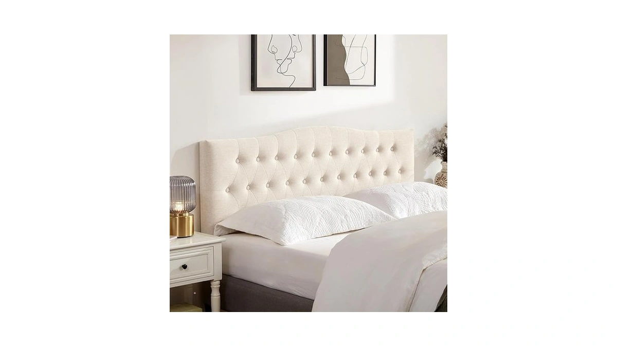 Huatean Home Tufted Upholstered Headboard Queen Size, Sturdy And Durable