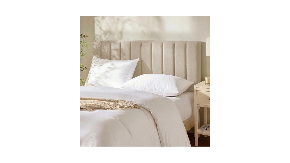 Hearth & Harbor Upholstered Queen Headboard - Easy Assemble Channel