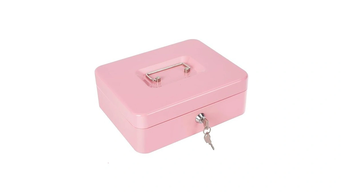 Cash Box With Lock And Money Tray Metal Money Box