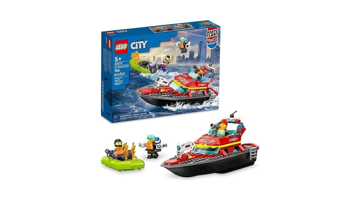 Lego City Fire Rescue Boat Building Set - Floatable Boat