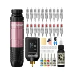 1500mah Battery Wormhole Tattoo Gun Kit, Wireless Tattoo Machine Kit