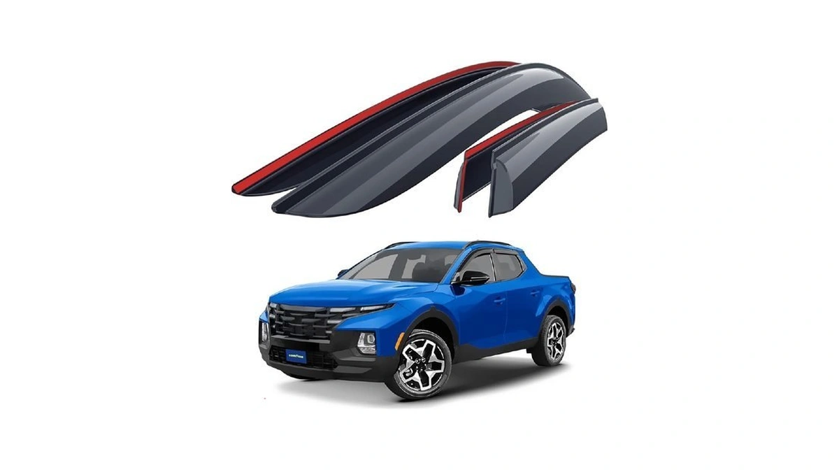 Goodyear Shatterproof Window Deflectors For Hyundai Santa Cruz 2022-2026, Tape-on