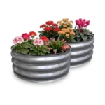 Growhaus 2x2x1ft Galvanized Raised Garden Bed, Planter Boxes Outdoor Round