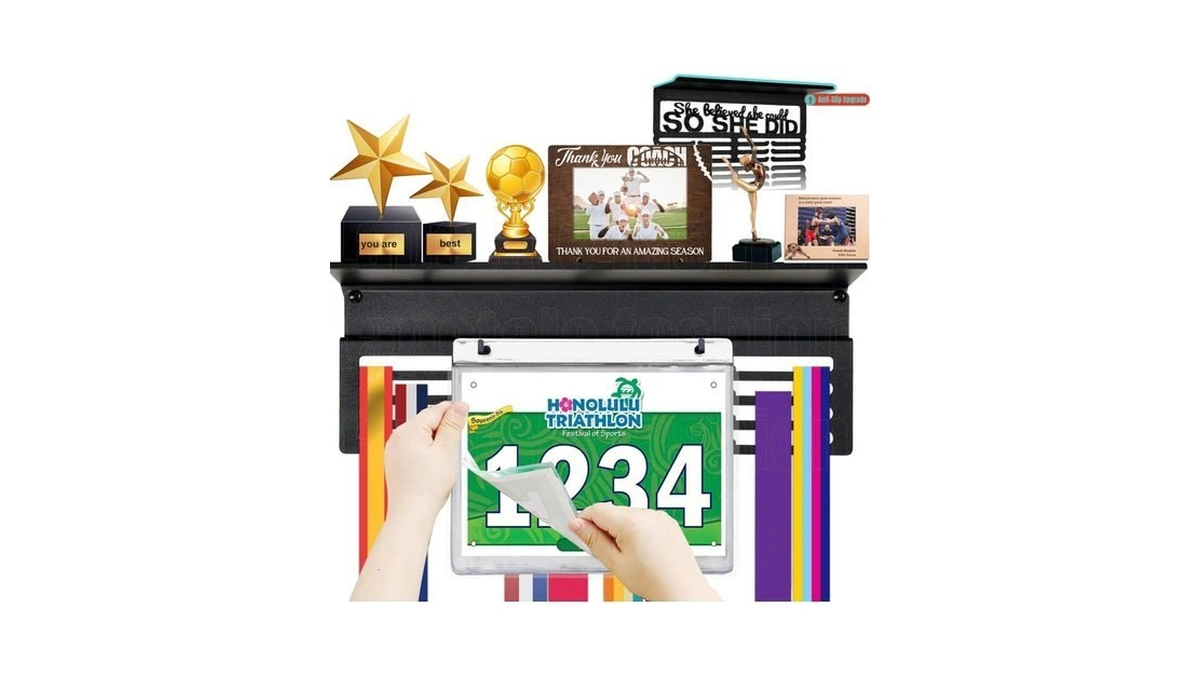Lapetale Fashion Non-slip Medal Hanger Display With Shelf - 16"