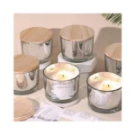 Simeitol 16 Oz Speckled Silver Candle Jar For Making Candles