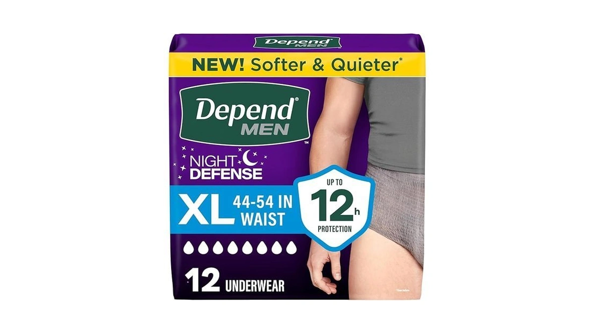 Depend Night Defense Adult Diapers, Incontinence Underwear For Men, Disposable,