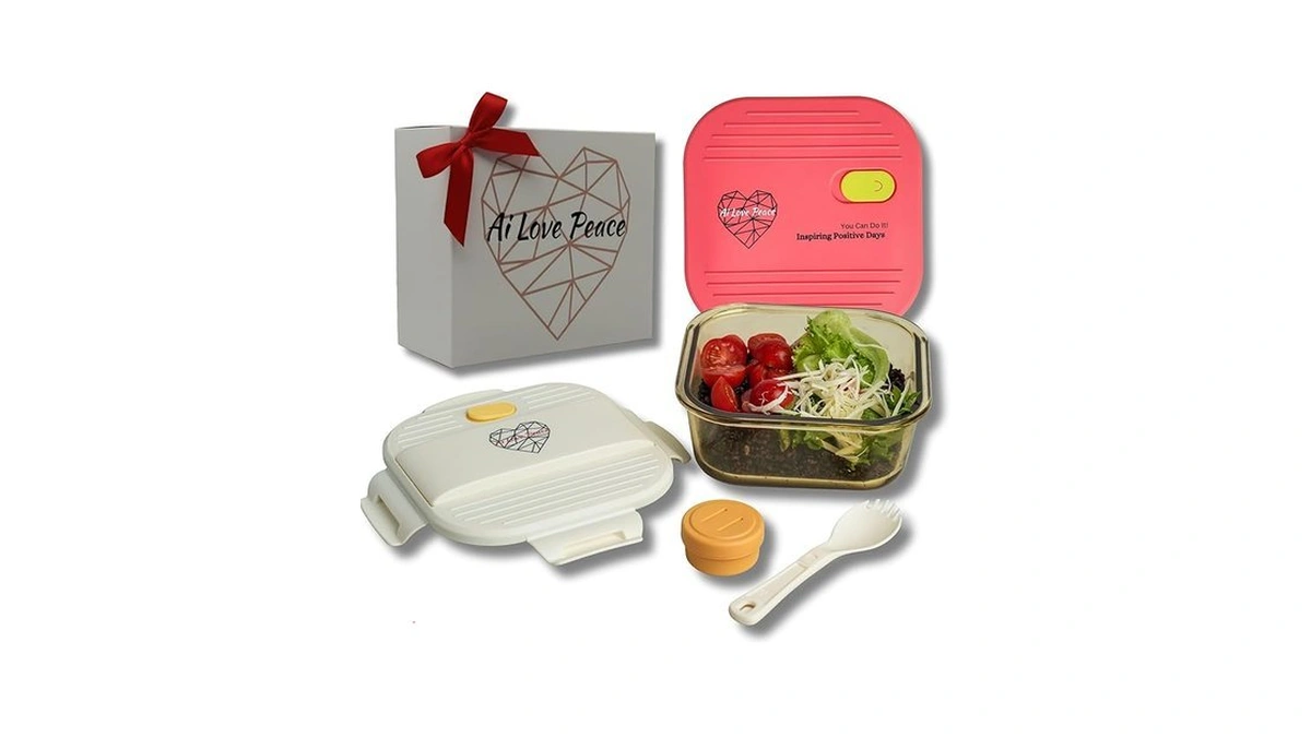 Ai Love Peace Soup Container With Dual Lids,26 Oz Borosilicate